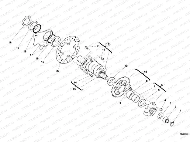 HUB, REAR WHEEL » REAR WHEEL