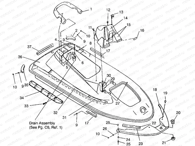 HULL and BODY ASSEMBLY SLX 780 B954287 (4933953395A005) | HULL and BODY ASSEMBLY SLX 780 B954287 (4933953395A005)