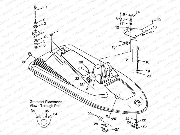 HULL and BODY SLX 780 B964287 and  Intl. SLX 780 I964287 (4937443744A006) | HULL and BODY SLX 780 B964287 and  Intl. SLX 780 I964287 (4937443744A006)