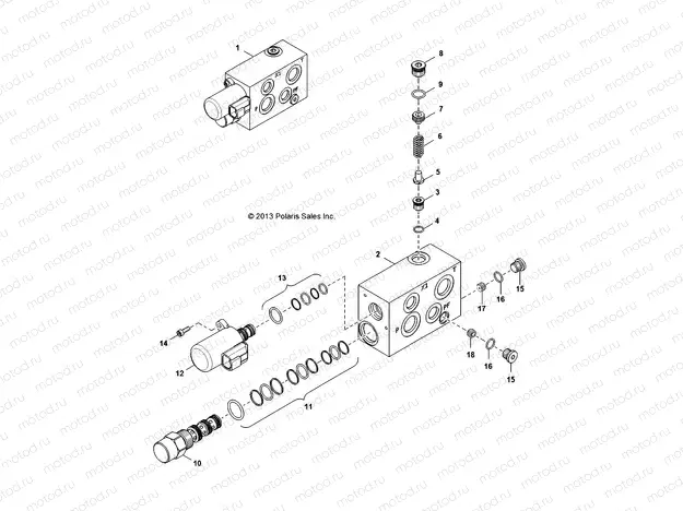 HYDRAULICS | HYDRAULICS, MANIFOLD VALVE - R151DPD1AA/2D (49BRUTUSVALVEMAN13)
