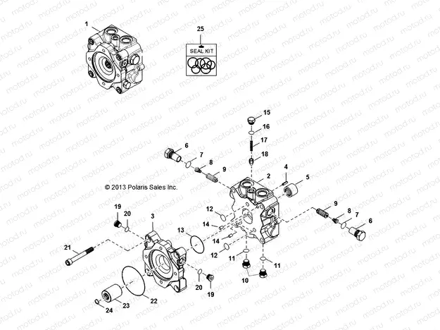 HYDRAULICS | HYDRAULICS, PUMP, VALVE HOUSING - R151DPD1AA/2D (49BRUTUSPUMPVALVE13)