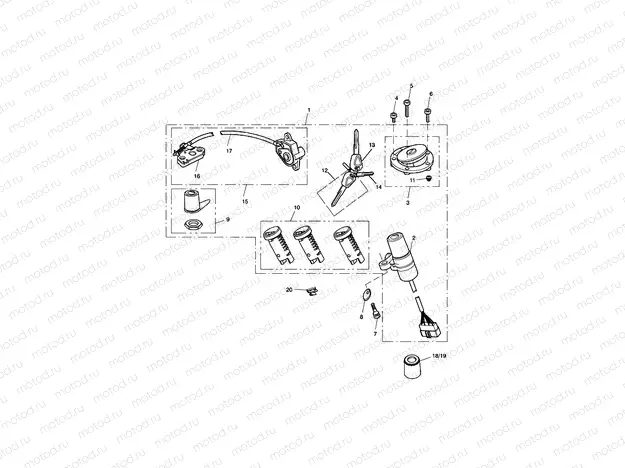 Ignition Switch & Lock Set 440389 >