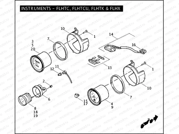 INSTRUMENTS - FLHTC, FLHTCU, FLHTK & FLHX (1 OF 2)
