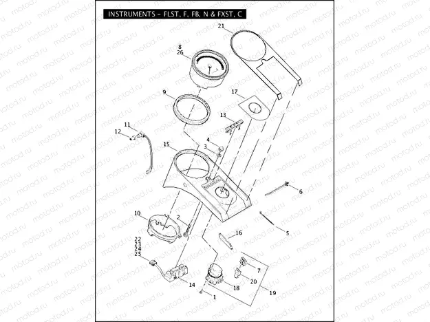 INSTRUMENTS - FLST, F, FB, N & FXST, C