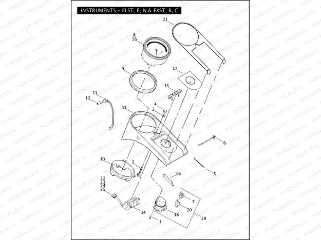 INSTRUMENTS - FLST, F, N & FXST, B, C