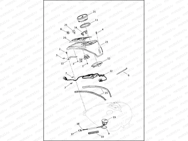 INSTRUMENTS, FUEL TANK - FLHP