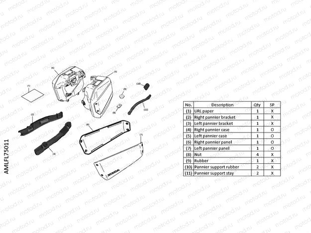 L75-22-11 KIT,PANNIER CASE SET NHB01