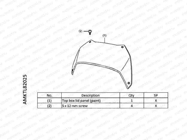 L82-22-05 PANEL TOP BOX NHB01 GRAPHITE BLACK