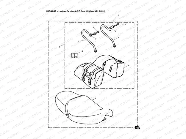 Leather Pannier/O.E. Seat Kit (from VIN 71699)