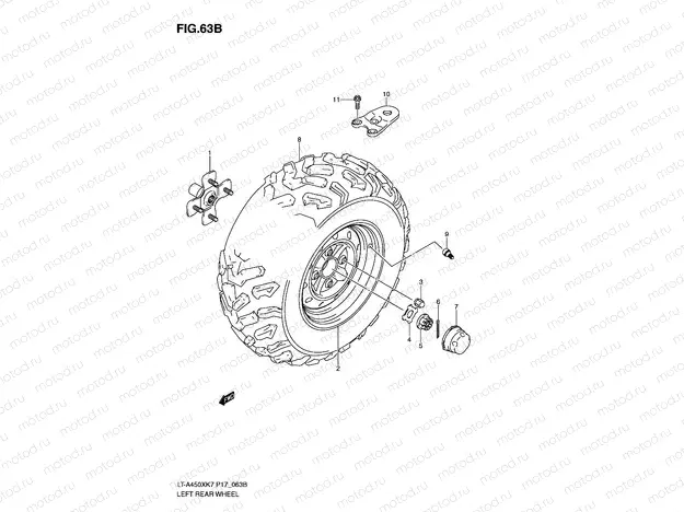 LEFT REAR WHEEL (LT-A450XK9/XL0)