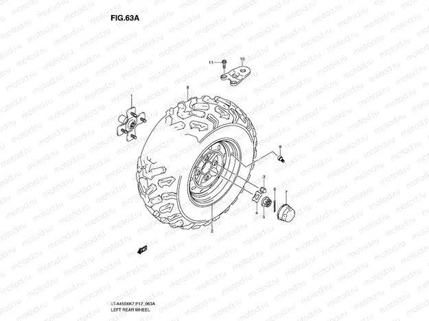 LEFT REAR WHEEL (LT-A450XZK8/XZK9)