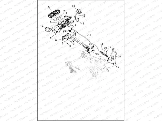 LICENSE PLATE BRACKET AND TURN SIGNALS, REAR