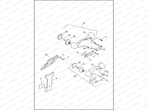 LICENSE PLATE BRACKET & TURN SIGNALS, REAR