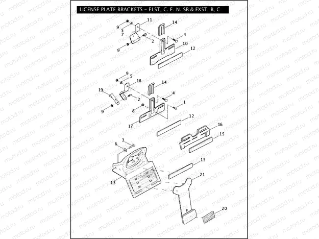 LICENSE PLATE BRACKETS - FLST, C, F, N, SB & FXST, B, C
