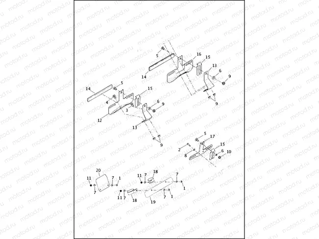 LICENSE PLATE BRACKETS - XL883L, XL1200C, XL1200CB, XL1200T