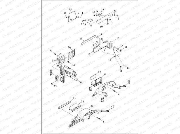 LICENSE PLATE BRACKETS - XL883N, XL1200CX, XL1200X