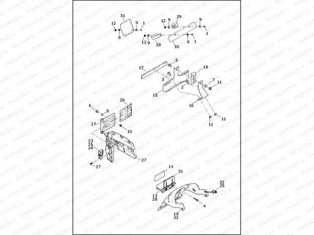 LICENSE PLATE BRACKETS - XL883N, XL1200NS, XL1200X, XL1200XS, 1200X ANX