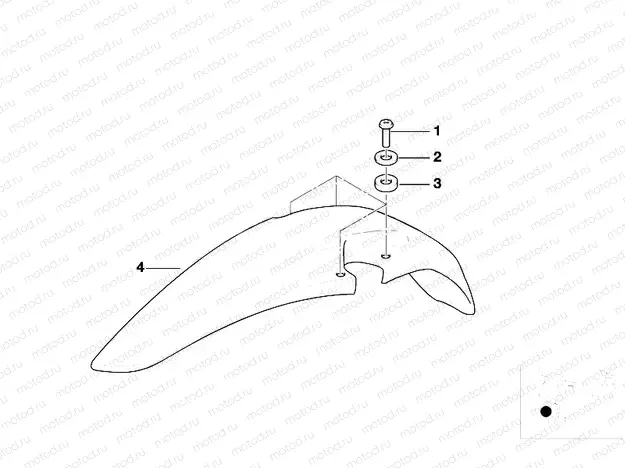 Low front mudguard mounting parts