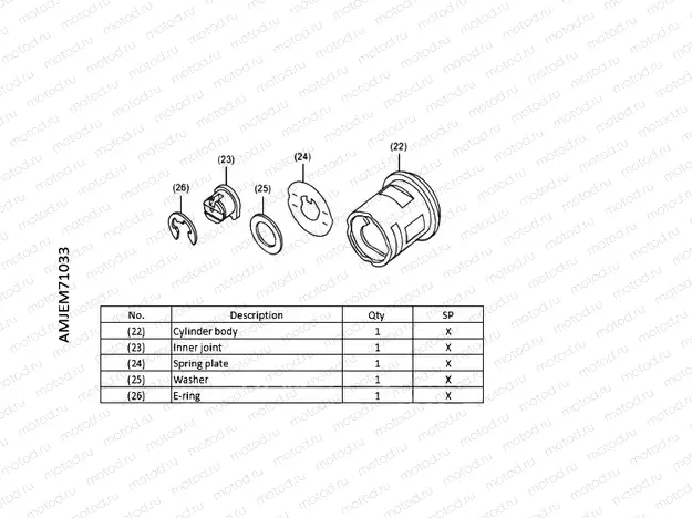 M71-22-03 KIT,1KEY BODY PARTS WAVE