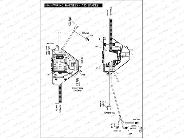 MAIN WIRING HARNESS - ABS BRAKES - FLHTP (4 OF 5)
