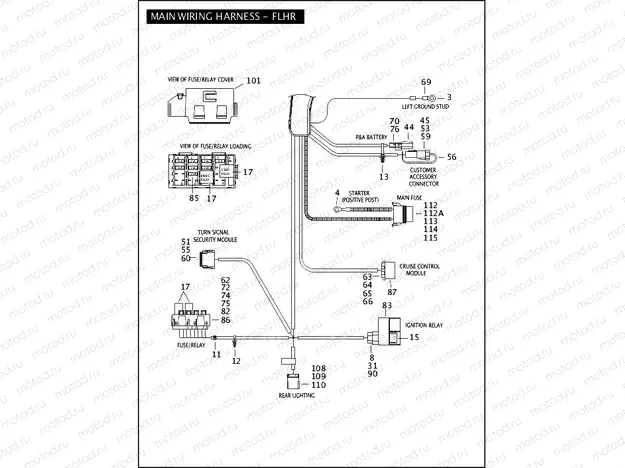 MAIN WIRING HARNESS - FLHR (3 OF 4)