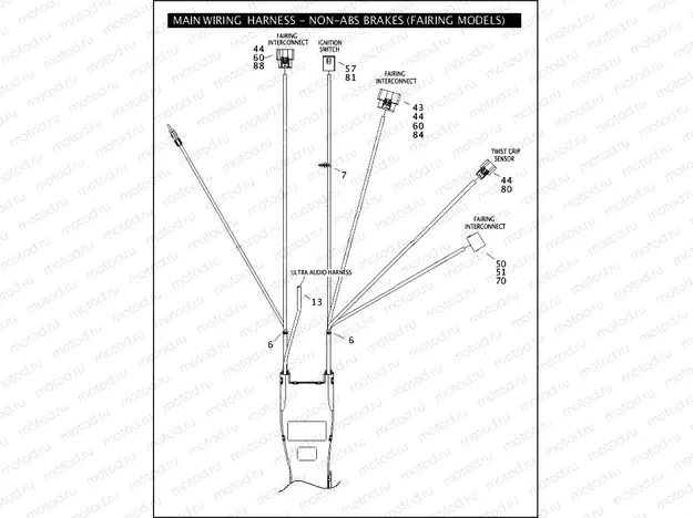 MAIN WIRING HARNESS - NON-ABS BRAKES (FAIRING MODELS) (1 OF 5)