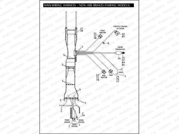 MAIN WIRING HARNESS - NON-ABS BRAKES (FAIRING MODELS) (2 OF 5)