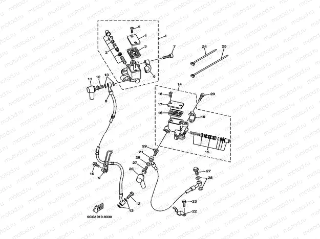 Master cylinder 1 (5CG1, 3)