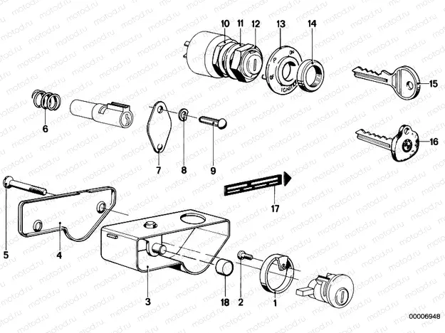 Mounting parts f set of locks