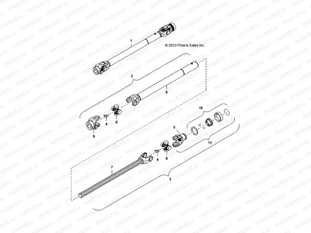 MOWER | MOWER, DRIVE SHAFT - D132M9JDJ-MWR (49BRUTUSSHAFTDRV6900)