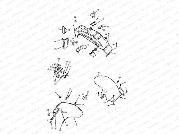 Mudguards, Chainguard, Battery Box Executive