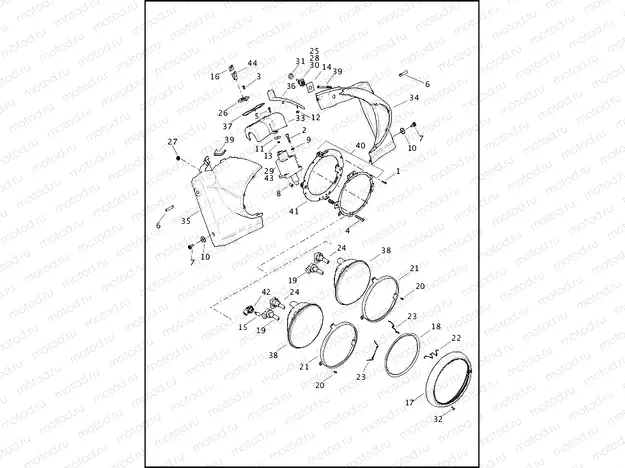 NACELLE AND HEADLAMP - FLHR, FLHRC AND FLHRXS (2 OF 2)