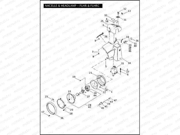 NACELLE & HEADLAMP - FLHR & FLHRC (1 OF 2)