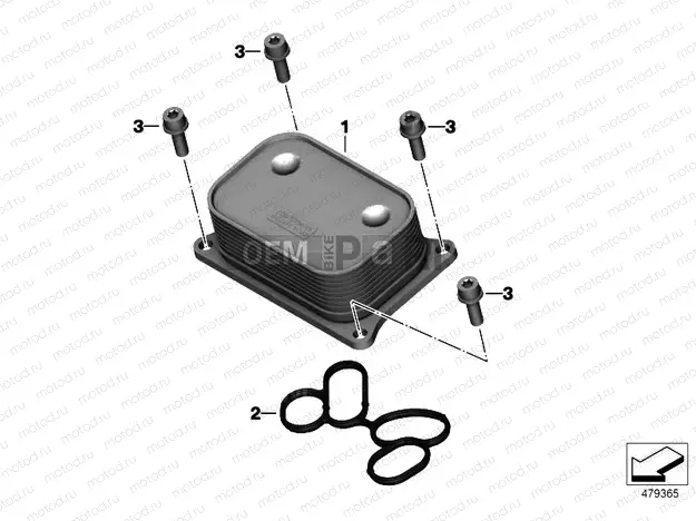 Oil cooler with supply and return lines