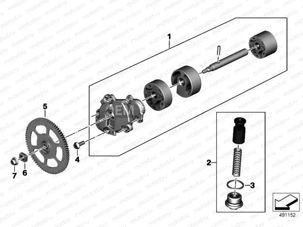OIL PUMP WITH FILTER SCREEN AND DRIVE