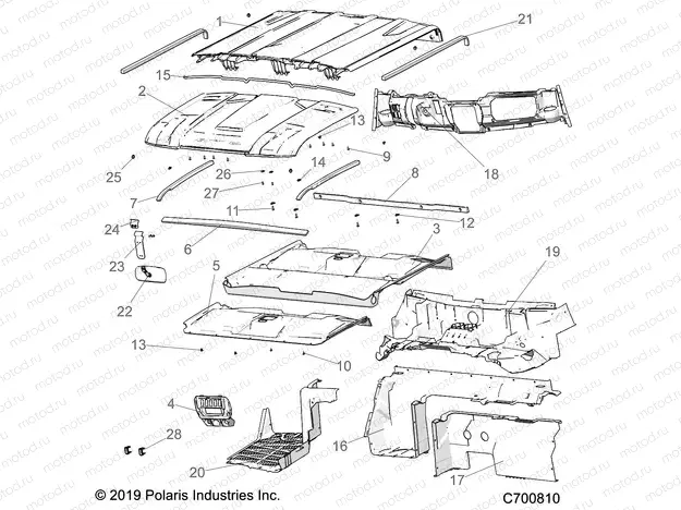 OPT | OPT, PREP AUDIO ROOF, REAR CLOSE OFF, COVER, HOOD LINER, FLOOR, AND DASH - R20RSU99/A/B (C700810)