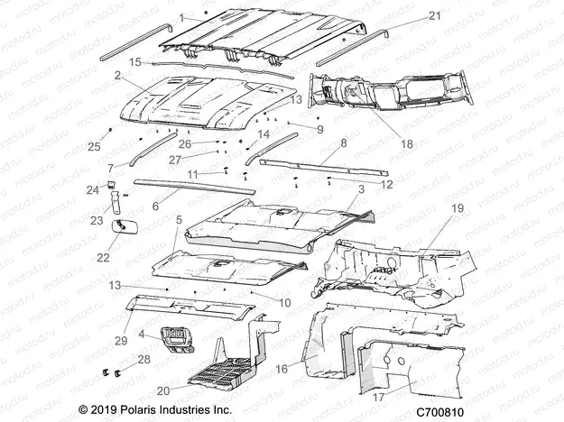 OPT | OPT, ROOF, PREP, REAR CLOSE OFF, COVER, HOOD LINER, FLOOR, AND DASH - R20RSU99A/B (C700810)