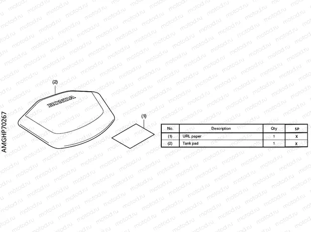 P70-21-27 KIT,TANK PAD
