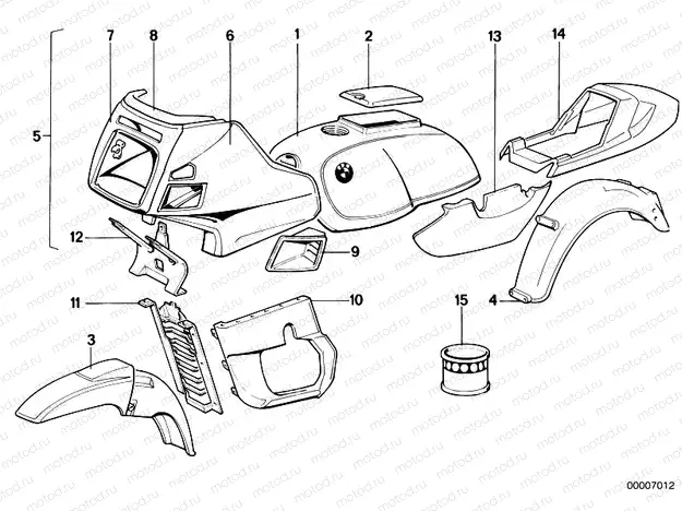 Painted parts 644 bermudablau