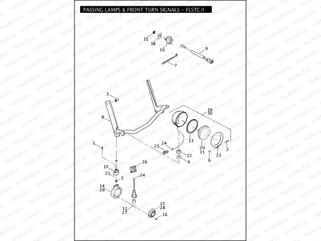 PASSING LAMPS & FRONT TURN SIGNALS - FLSTC/I