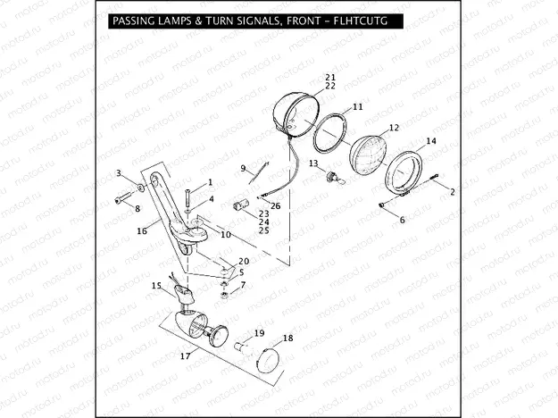 PASSING LAMPS & TURN SIGNALS, FRONT - FLHTCUTG