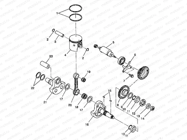 PISTON and CRANKSHAFT 4X4 350L W938139 (4924052405037A) | PISTON and CRANKSHAFT 4X4 350L W938139 (4924052405037A)