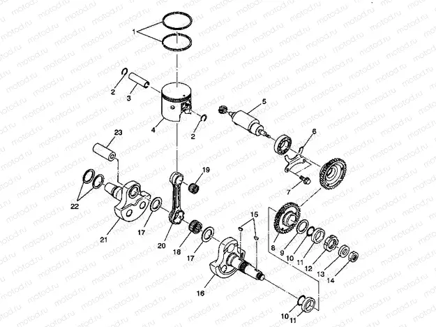 PISTON and CRANKSHAFT 6X6 350L W938739 (4924062406042A) | PISTON and CRANKSHAFT 6X6 350L W938739 (4924062406042A)