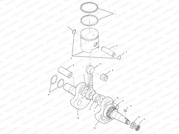 PISTON and CRANKSHAFT (BLAZER) - W967827 (4935863586D002) | PISTON and CRANKSHAFT (BLAZER) - W967827 (4935863586D002)