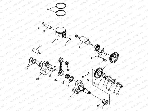 PISTON and CRANKSHAFT Sport 400L W98BA38C (4947234723C013) | PISTON and CRANKSHAFT Sport 400L W98BA38C (4947234723C013)