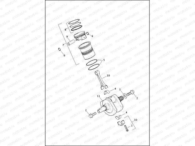 PISTONS AND FLYWHEEL ASSEMBLY
