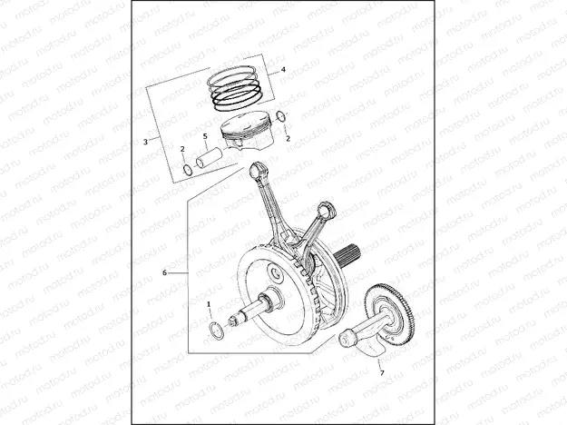 PISTONS AND FLYWHEEL ASSEMBLY - Milwaukee-eightâ¢ 114