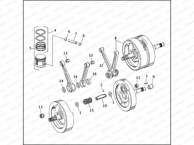 PISTONS, CONNECTING RODS & FLYWHEELS