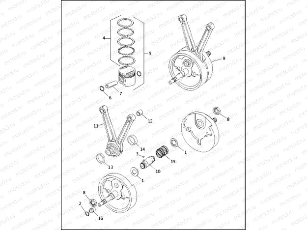 PISTONS, CONNECTING RODS & FLYWHEELS