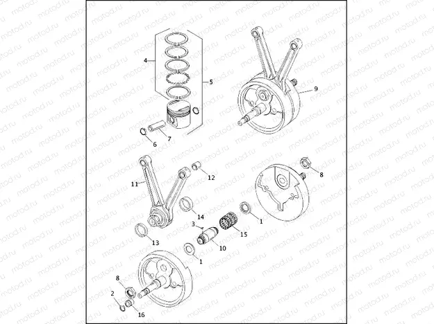PISTONS, CONNECTING RODS & FLYWHEELS